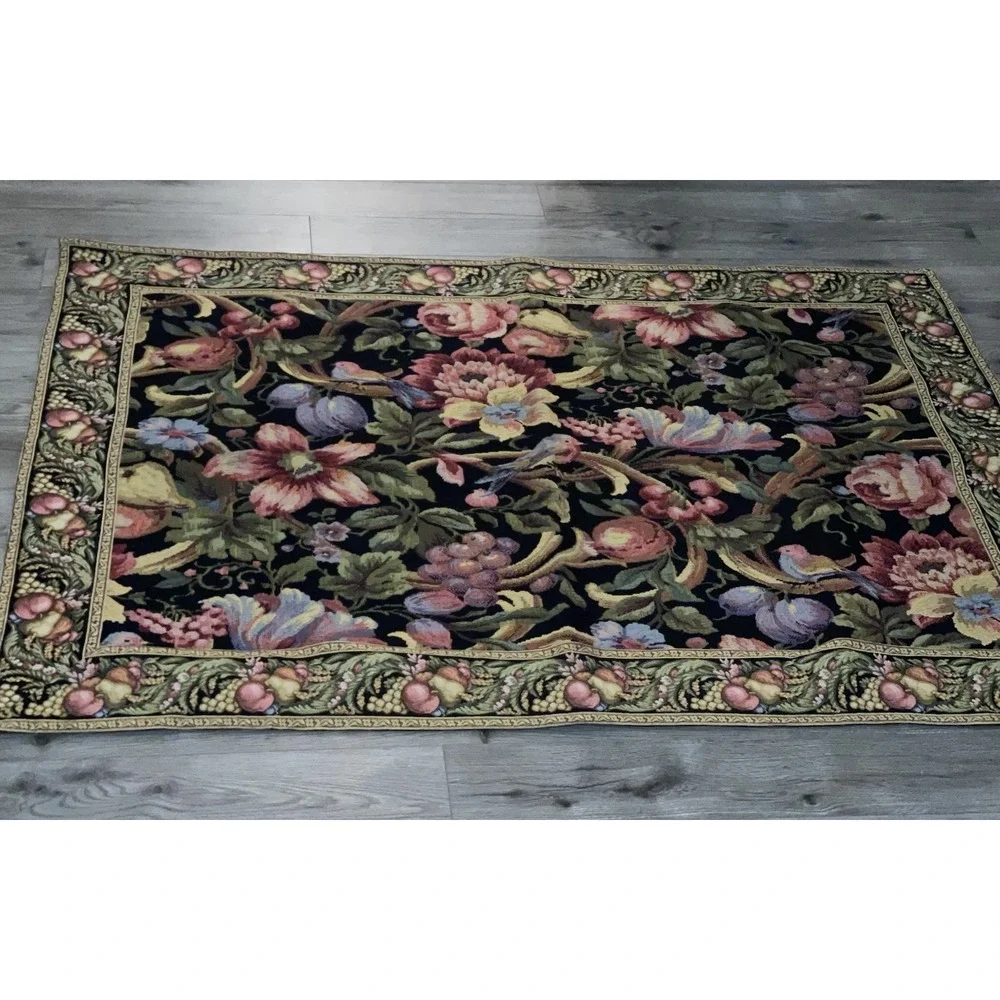 Vintage Eve's Floral Paradise A Belgium- Woven Jacquard tapestry‎ Horizontal